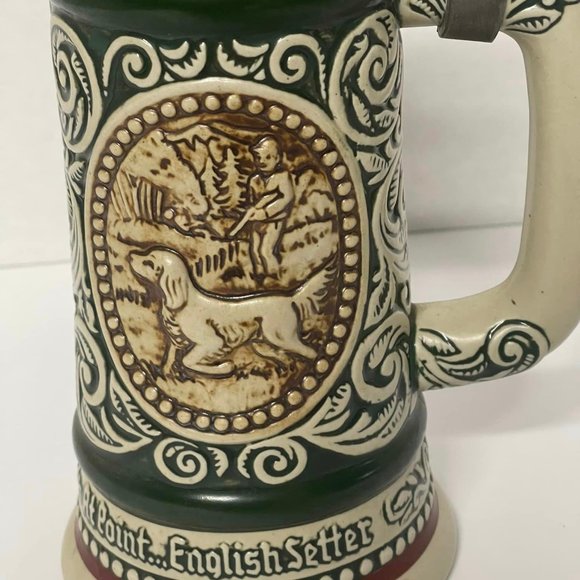 1978 Avon Beer Stein "The Strike Rainbow Trout""At Point English Setter" Vintage - Picture 2 of 8